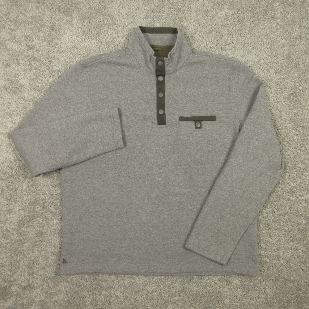 Untuckit Sweater Mens XL Gray Parkson Reg Knit 1/4 Snap Mock Neck Fleece Golf